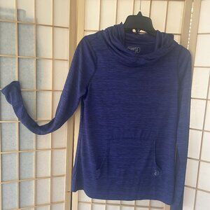 be inspired Activewear Dri-Fit Hoodie Long Sleeve Violet Blue and Black Small